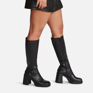 Steve Madden Fanatik Leather Boot Black
